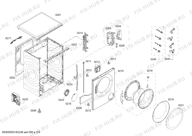 Схема №1 WS12M4670W iQ500 6kg с изображением Крышка для стиралки Bosch 00770378