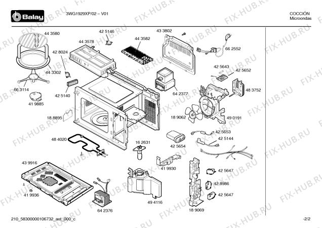 Схема №2 HF14153 с изображением Микровыключатель для микроволновки Bosch 00428986