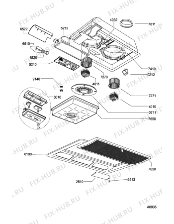 Схема №1 AKR 695 NB с изображением Панель для электровытяжки Whirlpool 481231038664