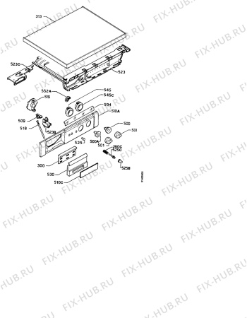 Взрыв-схема стиральной машины Zanker CFR2950 - Схема узла Control panel and lid
