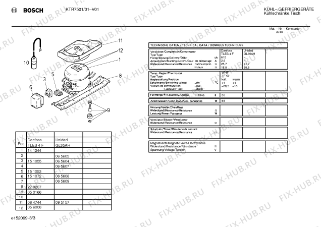 Схема №1 KTL1571 с изображением Плата для холодильной камеры Siemens 00286884