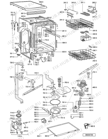 Взрыв-схема посудомоечной машины LADEN C 879 BL - Схема узла