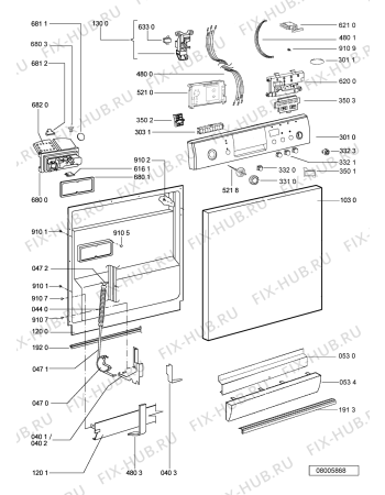 Схема №1 ADP 4617 SN с изображением Обшивка для посудомоечной машины Whirlpool 480140100164