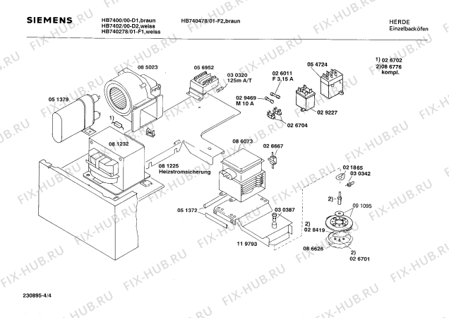 Схема №1 HB7302 с изображением Переключатель для плиты (духовки) Siemens 00028520