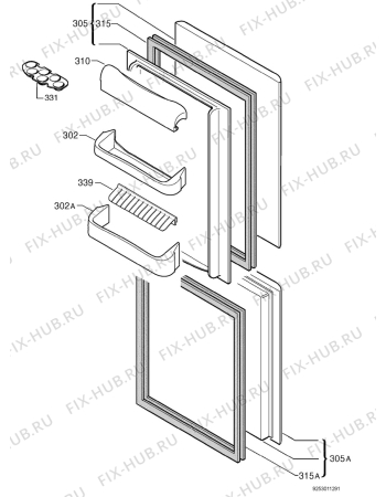 Взрыв-схема холодильника Corbero FC1500S/3 - Схема узла Door 003