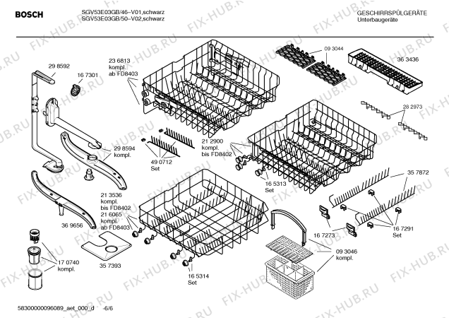 Взрыв-схема посудомоечной машины Bosch SGV53E03GB - Схема узла 06
