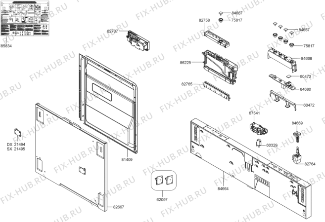 Взрыв-схема посудомоечной машины Gorenje GV62324XV (275589, PMS60I) - Схема узла 02