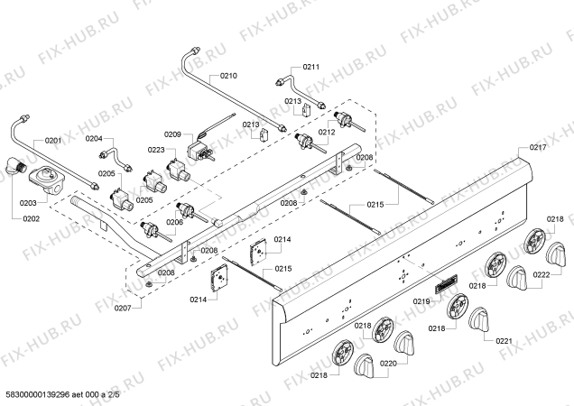 Схема №1 PCG364EL с изображением Панель для плиты (духовки) Bosch 00478902