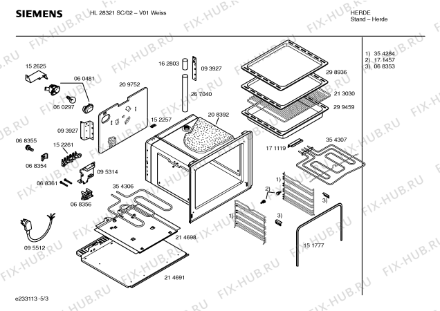 Схема №2 HL28321SC с изображением Инструкция по эксплуатации для электропечи Siemens 00524034