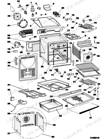 Схема №2 K632MWF (F023881) с изображением Обшивка для электропечи Indesit C00075659