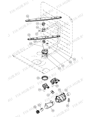 Взрыв-схема посудомоечной машины Gorenje D640 SF   -White Bi (900001135, DW20.2) - Схема узла 03