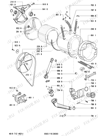 Схема №1 WA 2381/WS-F с изображением Обшивка для стиралки Whirlpool 481245219579