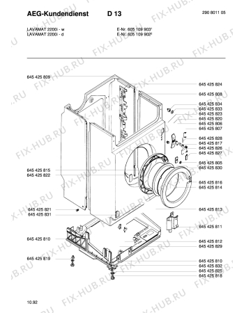 Схема №1 LAV2200 I-W с изображением Рамка для стиральной машины Aeg 8996454258162