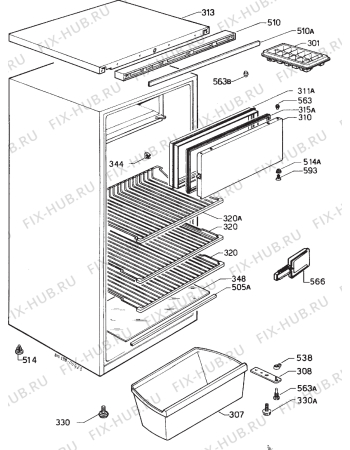 Взрыв-схема холодильника Rex RA24T - Схема узла Housing 001