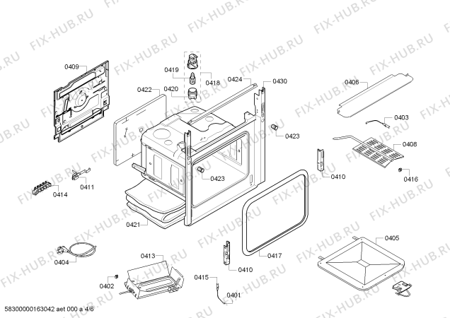 Взрыв-схема плиты (духовки) Bosch HGG22B121M Bosch - Схема узла 04