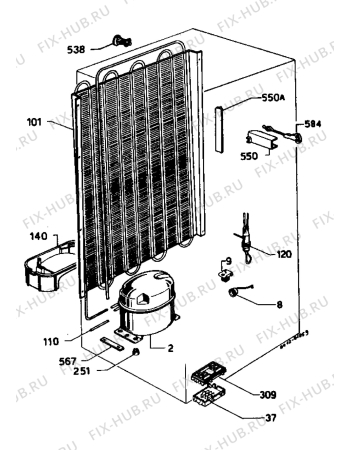 Взрыв-схема холодильника Marijnen CM235RC - Схема узла Cooling system 017