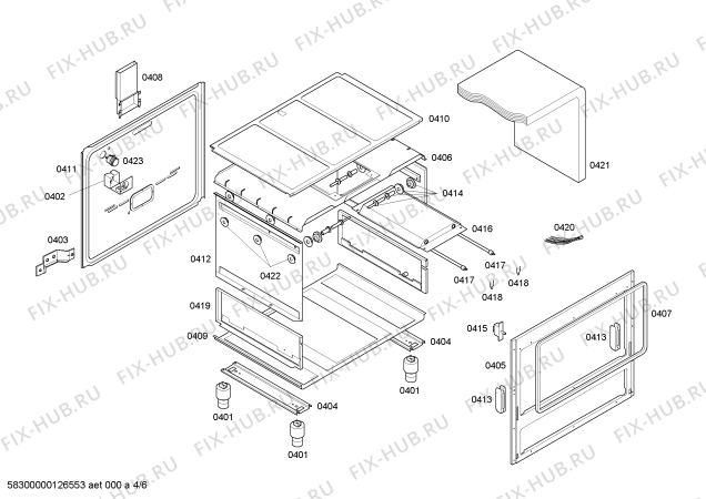 Схема №1 HSK66K44EB PROFESSIONAL с изображением Декоративная рамка для плиты (духовки) Bosch 00475309