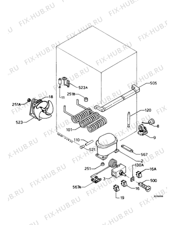 Взрыв-схема холодильника Zanussi ZUD7120 - Схема узла Functional parts