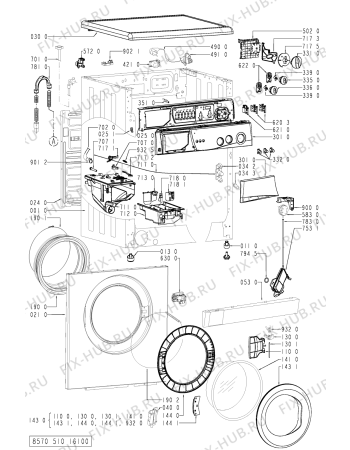 Схема №1 AWM 5100/1 с изображением Декоративная панель для стиральной машины Whirlpool 481245214135