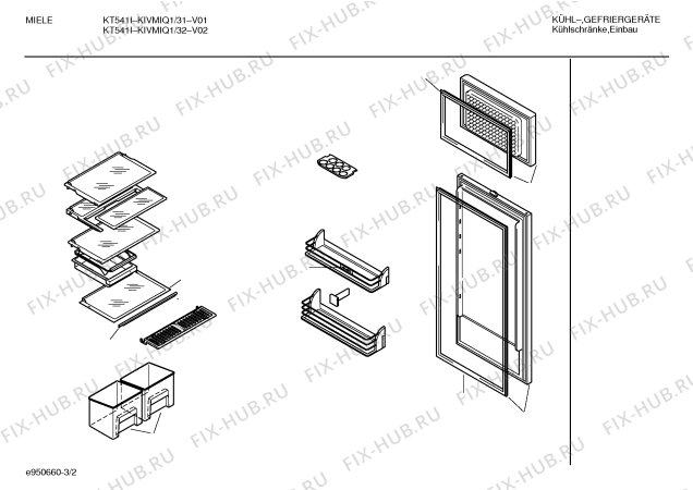 Взрыв-схема холодильника Miele KIVMIQ1 KT541I - Схема узла 02
