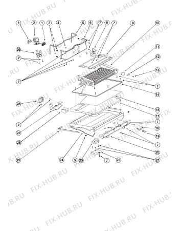 Схема №1 MB1167NF (F030935) с изображением Корпусная деталь для холодильной камеры Indesit C00854228