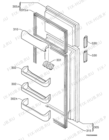 Взрыв-схема холодильника Privileg 741678_4882 - Схема узла Door 003