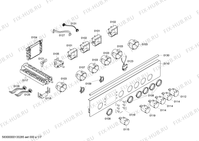 Схема №2 HLN653420F с изображением Стеклокерамика для плиты (духовки) Bosch 00681010