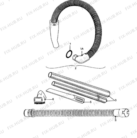 Взрыв-схема пылесоса Electrolux Z1400 - Схема узла Hose