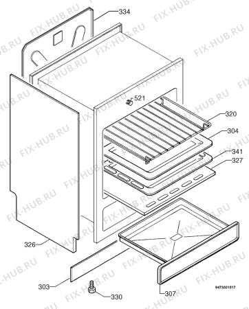 Взрыв-схема плиты (духовки) Zanussi ZCS634W - Схема узла Housing 001