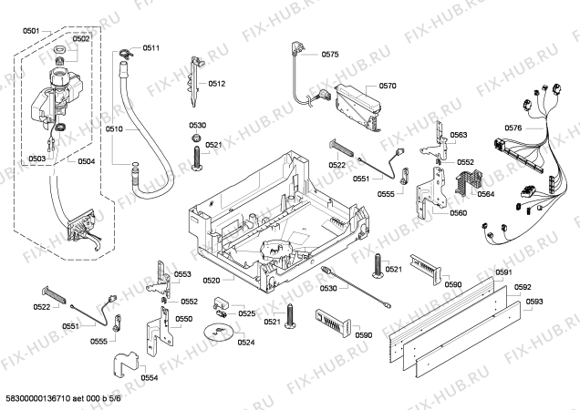 Взрыв-схема посудомоечной машины Bosch SMD50E14EU - Схема узла 05