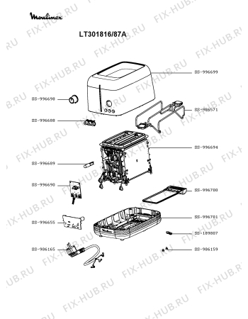 Схема №1 LT301816/87A с изображением Переключатель для тостера (фритюрницы) Moulinex SS-996698