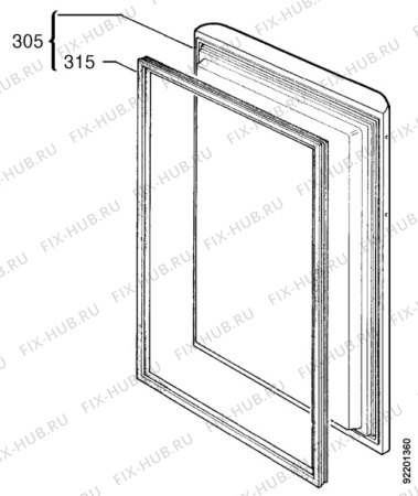 Взрыв-схема холодильника Zanker Electrolux ZEF100W - Схема узла Door 003