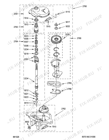 Схема №1 3LBR8255EQ AWM 942 с изображением Уплотнение для стиралки Whirlpool 481241818258