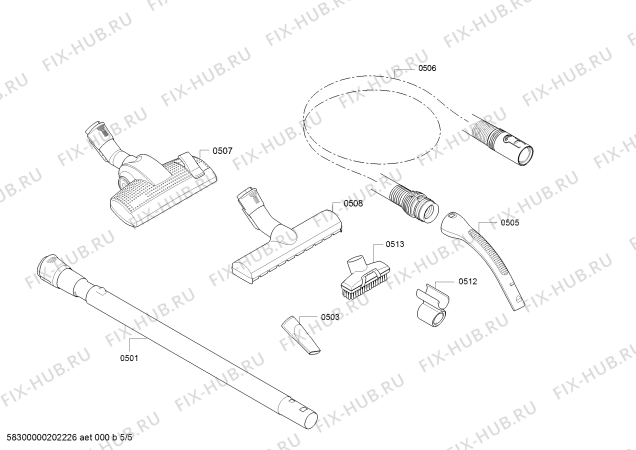 Взрыв-схема пылесоса Bosch BGS7RCL Relaxx'x Ultimate - Схема узла 05