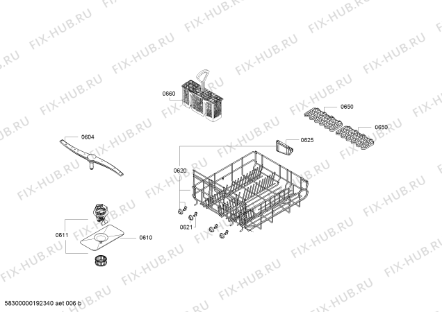 Схема №2 SK23E610TI с изображением Упор для посудомойки Bosch 00617650