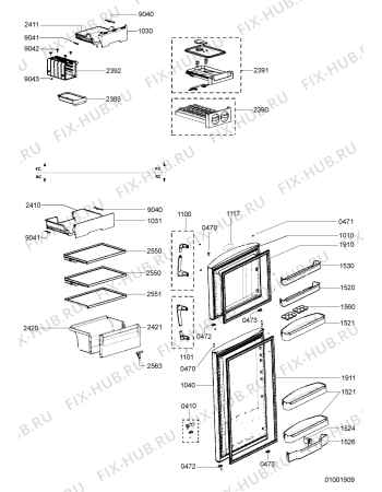 Схема №1 ARC 4179 с изображением Держатель для холодильной камеры Whirlpool 481222438037