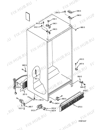 Взрыв-схема холодильника Whirlpool ARZ 730/W/UK - Схема узла