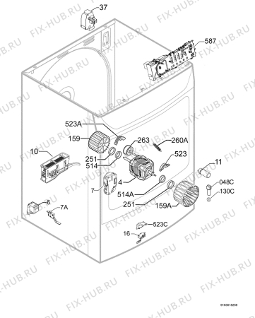 Взрыв-схема сушильной машины Zanussi TCE7125 - Схема узла Electrical equipment 268