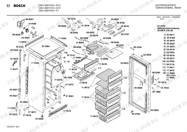 Схема №1 0705264001 GSU2600 с изображением Панель для холодильника Bosch 00118480