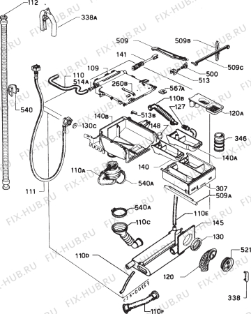 Взрыв-схема стиральной машины Zanussi ZFL1000 - Схема узла Hydraulic System 272