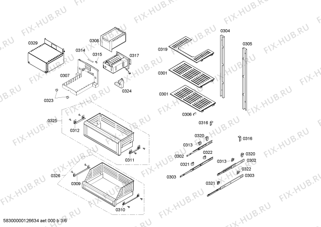 Взрыв-схема холодильника Gaggenau RF463200 - Схема узла 03