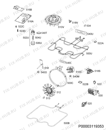 Взрыв-схема плиты (духовки) Ikea KULINARISK 10307448 - Схема узла Electrical equipment