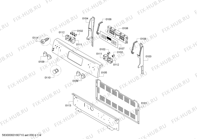 Схема №1 HES3063U с изображением Панель для печи Bosch 00686412
