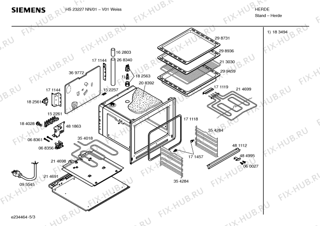 Схема №1 HS23227NN с изображением Инструкция по эксплуатации для духового шкафа Siemens 00583637