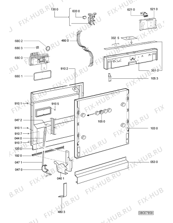 Схема №1 ADG 9416/1 n.prod. с изображением Панель для посудомоечной машины Whirlpool 480140100703
