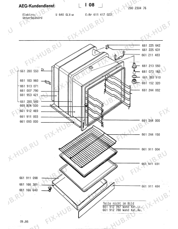Взрыв-схема плиты (духовки) Aeg U 640 GLV W - Схема узла Section1