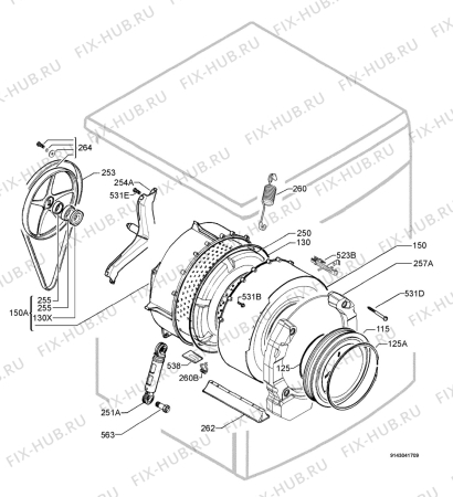 Взрыв-схема стиральной машины Aeg Electrolux L74655 - Схема узла Functional parts 267