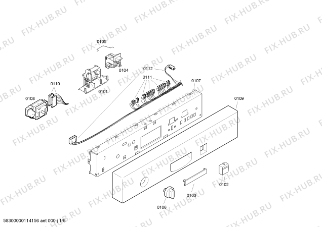 Схема №1 SGS30E12EU EasyStar с изображением Передняя панель для посудомоечной машины Bosch 00433956