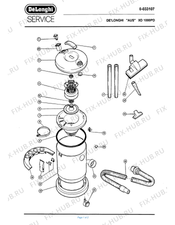 Схема №1 ATOLLO PLUS с изображением Прокладка для мини-пылесоса DELONGHI VT207991