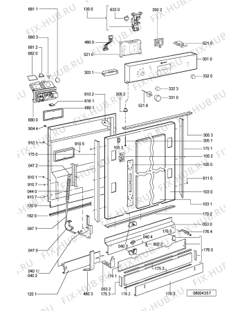 Взрыв-схема посудомоечной машины Bauknecht GSU 5531/1 WS - Схема узла
